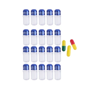20BUC/lot Gol Capsula Colorate Gol Clar Pastila Caz Sticlă de Plastic de Droguri Recipient Tableta Medicina Repartitoare Suport Cutie