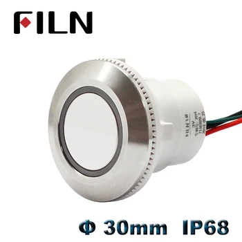 30mm rezistent la apa IP68 metal buton comutator 12v si 24v led-uri iluminate moment blocare comutator on off buton fir care duce