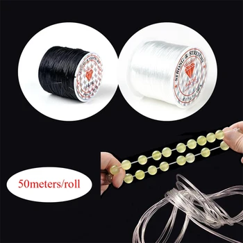 50Meters/Rola 0.7 mm Lățime Elastic Puternic ștrasuri din Mărgele de Cristal Snur pentru Bratari Întinde Firul Șir Colier Cabluri Linie de Bijuterii DIY