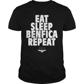 Amuzant Tricou Eat Sleep Benfica Repeta Tricou Tricou Barbati Tee