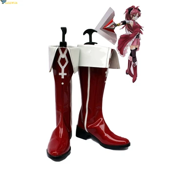 Anime Puella Magi Madoka Magica Sakura Kyoko Cosplay Pantofi Rosii Cizme De Lux Personalizate