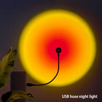 Apus de soare Lampa USB Lumina de Noapte LED-uri Plug-in Portabil Proiector de Curcubeu Atmosferă de Lumină Dormitor Decorare Dormitor Lampa Fierbinte