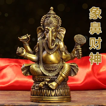 Asia de sud-est ACASĂ Companie MAGAZIN Talisman Bani de Desen Thailanda Elefant GANESH Mamona Dumnezeu de avere FENG SHUI ALAMĂ statuie