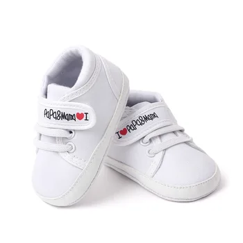 Baby Canvas Adidasi Nou-născut IUBESC TATA si MAMA Sport Copii Băieți Fete Prima Pietoni Pantofi pentru Sugari Copil Anti-alunecare Pantofi pentru Copii