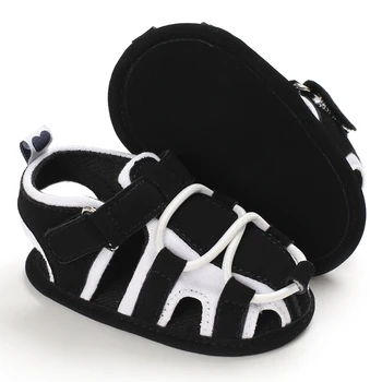 Baieti Sandale de Vara de Culoare Solidă Copilul Slip-On Pantofi Elegant Copil din Piele PU Sandale 0-18 Luni