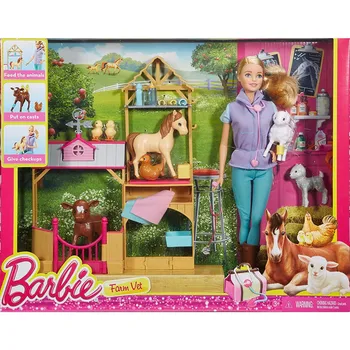 Barbie Jucarii Model DHB71 Pop Cariera Ferma de Animale Ferma Pop & Jucărie cu Accesorii animale de Companie Dress Up Jucarii Fete Ziua de nastere Jucării Toxina DHB71