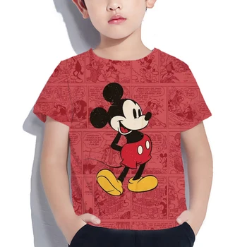 Băiatul Disney Mickey Mouse T-shirt pentru Copii Top Băieți Fete Maneci Scurte T-Shirt de Vara Cosplay Serie pentru Copii T-Shirt 4-14t