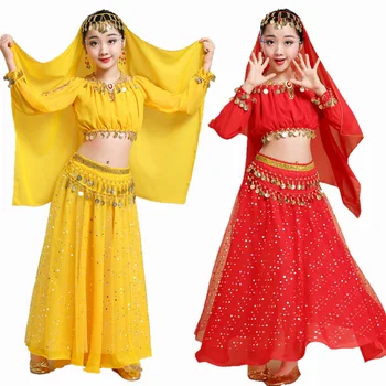Copii Belly Dance Costume De Moda Bollywood Concurs De Dans Fata Rochie Egipt Dans Costum Profesional India Pentru Dans