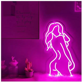 Corp de femeie LED-uri Lumina de Neon Semn Fata de Modelul Feminin Acrilice Arta de Perete Lampă de Decor pentru Casa Petrecerea de Nunta Vacanță Lămpi de Noapte Cadou de Crăciun