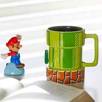 Creative Cana Joc de Desene animate Super Mario Canalizare Pixel 3D Cana de Cafea Ceasca de Ochiuri Ceramice Drinkware Cana pentru Copii zile de Nastere Cadouri