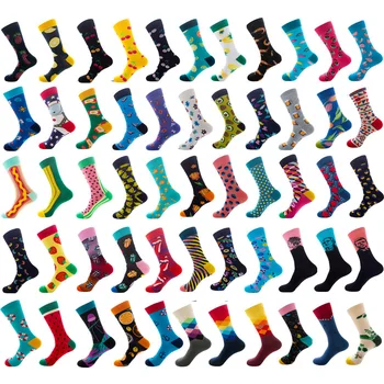 Culoare Valul Șosete Fericit Bărbați Șosete Fructe pentru Femei Șosete Mediu Ciorapi de Desene animate Model de Șosete, Două Șosete de Bumbac