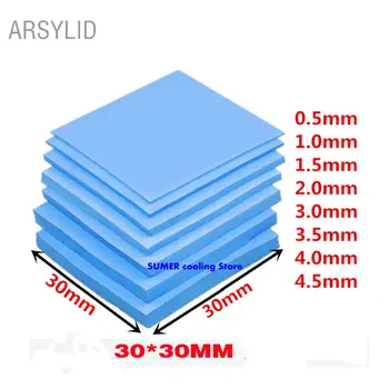 De înaltă calitate 30*30 mm Varietate de grosime conductivitate Termică 3.6 W GPU CPU Radiator de Răcire Conductoare Silicon Pad Pad Termic