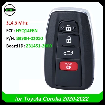 DIYKEY pentru Toyota Corolla 2020-2022 sistemului de acces fără cheie Cheie Inteligentă 231451-2000 Bord FCC: HYQ14FBN de Proximitate de la Distanță Fob Deblocat