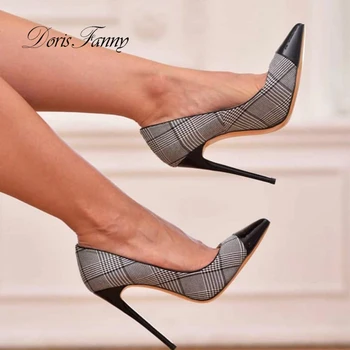 Doris Fanny 2023 Primăvară Noua Moda a Subliniat Toe Femei Pompe Plus Dimensiune 11 pantofi cu Toc pentru Femei