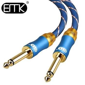 EMK Chitara Cablu Mono 6,35 mm 1/4 Cablu Audio de 6,35 mm TS mascul la Mascul Chitara Plumb pentru Chitara Electrica, Bas, Clape, Amplificator