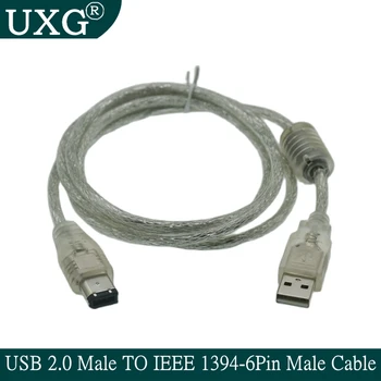 Firewire IEEE 1394 6 Pini de sex Masculin La USB 2.0 Tip a, tată, Cablu Adaptor pentru Camere de Calculator, aparat de Fotografiat Digital DV, Pda-uri Negre