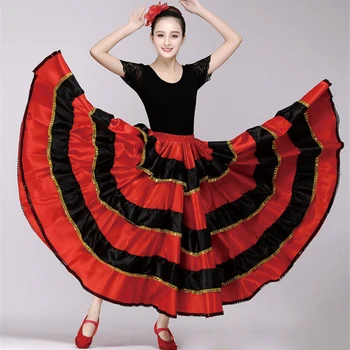 Flamenco Spaniol Fusta Luptă Cu Tauri, Rochie Dans Costume De Performanță Etapă De Partid Roșu Fusta Pentru Femei Îmbrăcăminte De Sex Feminin