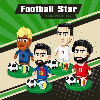 Fotbal Fotbal Steaua Messi Figura Model Granular Mici Blocuri de Educație Iluminare Jucării de asamblat manual Diorama Joc de Suveniruri