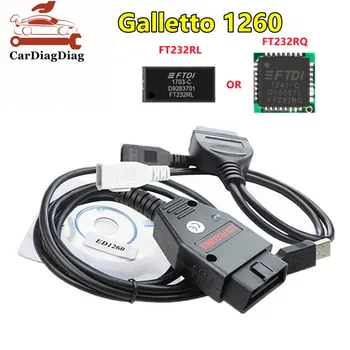 Galletto 1260 ECU Flasher OBD2 Cablu EOBD Galletto 1260 FTDI FT232RQ RL ECU Chip Tuning Instrument de a Citi și a Scrie ECU Masina Pentru Vag Serie