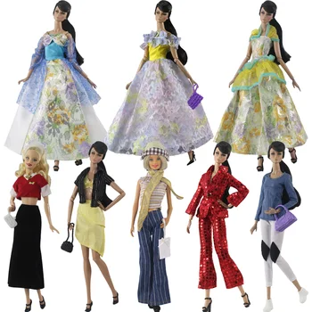 Haine Papusa Barbiees Palat În Stil Rochie De Seara Rochie Handmade Fete De Moda Haine Geantă De Mână Barbiees Papusa Accesorii ToyGift