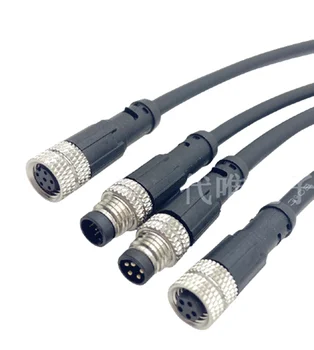 IP67 M8 Conector Senzor de Cablu rezistent la apa Plug de sex Masculin și de sex Feminin Drept Angle3 4 5 6 8pini +2m PVC Linia AB Cod Șurub