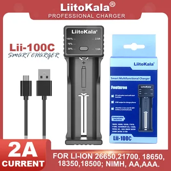 LiitoKala Lii-100C Litiu 18650 baterie Reîncărcabilă Încărcător de Baterie De 3.7 V 21700 20700 18500 18350 26650 1.2 V AA AAA Ni-MH Incarcator