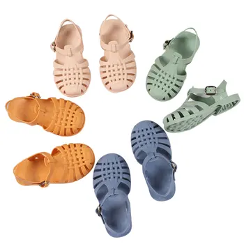 Lioraitiin Moda De Vara Copii Fete Sandale Plate Pantofi De Culoare Solidă Gol Afară De Pantofi De Mers Pe Jos 4 Culori