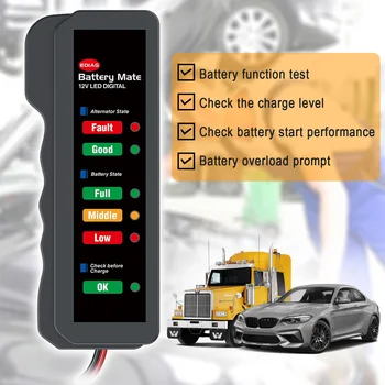 Masina de 12V Baterie Tester Digital Alternator Tester 6 Lumini LED-uri de Afișare Mini Instrument de Diagnosticare pentru BWM AUDI Tesla Honda Nissan