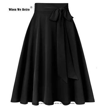 Moda coreeană Lungime Midi Eleganta Șifon Fusta Neagra SS0025 Talie Mare pentru Femei de Îmbrăcăminte Casual, Fuste Lungi Faldas Mujer