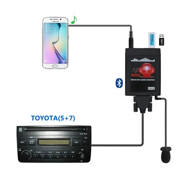 Moonet Bluetooth Adaptor de Mașină MP3 USB/AUX de 3,5 mm Stereo HandsFree Wireless Adaptor Pentru Toyota (5+7)Pin Camry, Corolla RAV4 Lucși