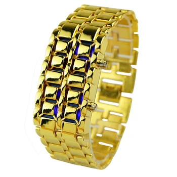 Noua Moda Barbati Aur Lava Iron Samurai Metal CONDUS fără Chip ceas de Mână Brățară Ceas Ceasuri Sport Relojes Picătură de Transport maritim