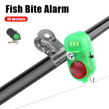Peștele Mușcă de Alarmă de Înaltă Sensibile Pescuit Sunet de Alarmă Clopot de Lumină LED Indicator de Clip-on Tijă de Pescuit Buzzer Pește Accesorii