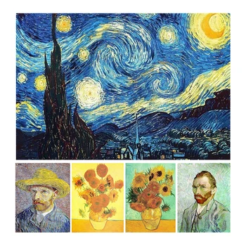 Pictură în ulei 5D Diy Diamant Broderie Van Gogh Floarea-soarelui Retro Cusatura Cruce Mozaic Diamant Accesorii Pictura