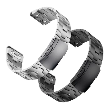 QuickFit Titan + Metal din Oțel Inoxidabil Incuietoare Curea Pentru Garmin quatix 6X 6 5 3 Banda de Ceas 22mm 26mm EasyFit Bratara Watchband