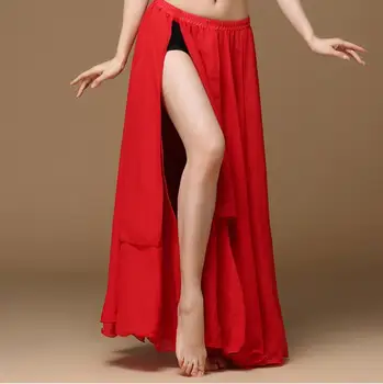 Red Belly Dance Fusta Lunga Dans Oriental Costum Skirs Pentru Femei Șifon 720 De Grade Bellydance Fuste