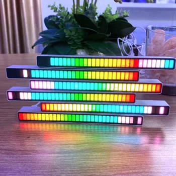 RGB Activat Ritm de Muzică Lampa Bara de Sunet de Control LED-uri Auto Atmosfera Bară de Lumină Colorate Muzica Ambientala Lampa