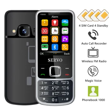 SERVO 4 cartele SIM 4 Standby Telefon Mobil Auto call recorder de apelare rapidă Magic voice Agenda 1000 FM Radio 2.4