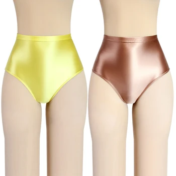 Sexy BĂRBAȚI lenjerie luciu Slip Bikini cu Fese Matasoasa mare waisted buna Dresuri pantaloni Gras trunchiuri de înot