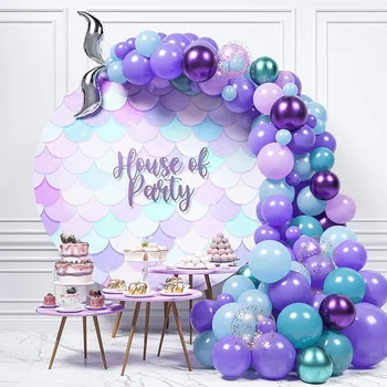 Sirena Tema Ghirlanda Baloane Arcada Kit cu Roz Violet Ballon pentru Petrecere de Aniversare pentru Copii Rechizite Copil de Dus Decoratiuni Globos