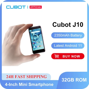 Smartphone de 4 Inch Mini Telefon, Cubot J10, 32GB ROM 2350mAh Camera din Spate de 5MP Google Android 11 Dual SIM 3G de Telefon ID de Fata