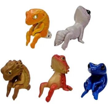 TIPA Gashapon Jucărie Capsulă Marginea Restul Șopârlă Gecko Poison Dart Frog Personific Stând Animale Model Gachapon Colecție de Ornamente
