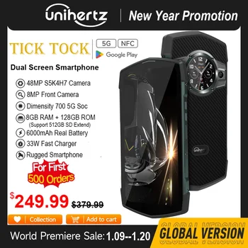 Unihertz Tick Tock 5G Robust rezistent la apa Smartphone Android 8GB, 128GB Octa Core 8MP 48MP telefon Mobil 6.3