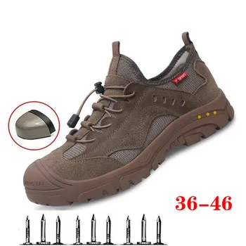 Vara Cizme De Lucru De Siguranță Steel Toe Pantofi Bărbați Respirabil Anti-Sparge Construcție Bombeu Metalic Indestructibil Pantofi De Lucru Vânzare Fierbinte