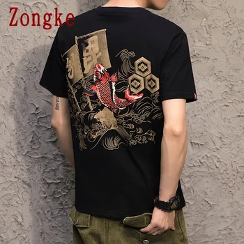 Zongke 2022 Nou Japonez de Imprimare Tricou Maneca Scurta Barbati tricou Barbat de Vara din Bumbac Tricou Casual, Bluze de Moda M-5XL Îmbrăcăminte