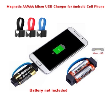 Încărcător de mașină, Portabil Magnetic AA/AAA Baterii Micro USB Încărcător de Urgență de Încărcare pentru Telefon